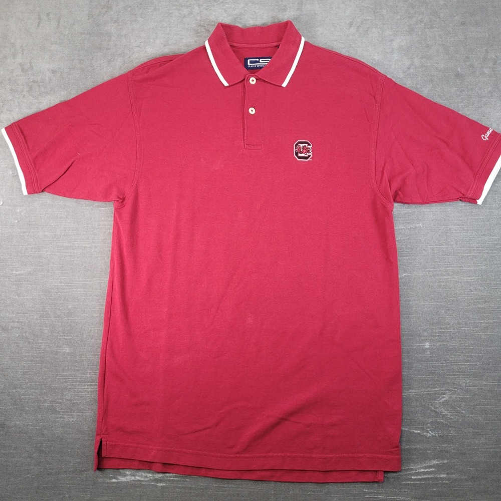 South Carolina Gamecocks Y2K Crable Sports Mens Polo Shirt Red Size M Cotton
